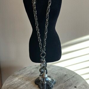 Silver Chain Necklace with Charms
